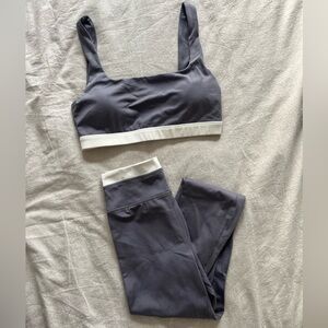 PacSun Gray and Cream Sports Bra Set